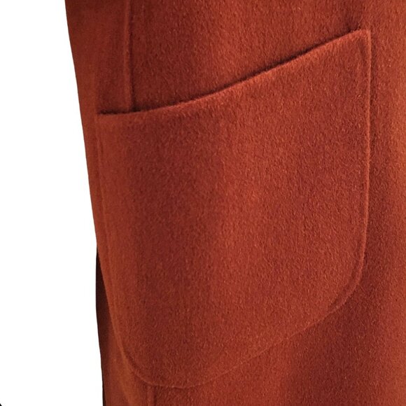 NAERSI Wool Coat | Soft Unstructured Comfort | Color-Block Rust & Navy - Picture 8 of 15